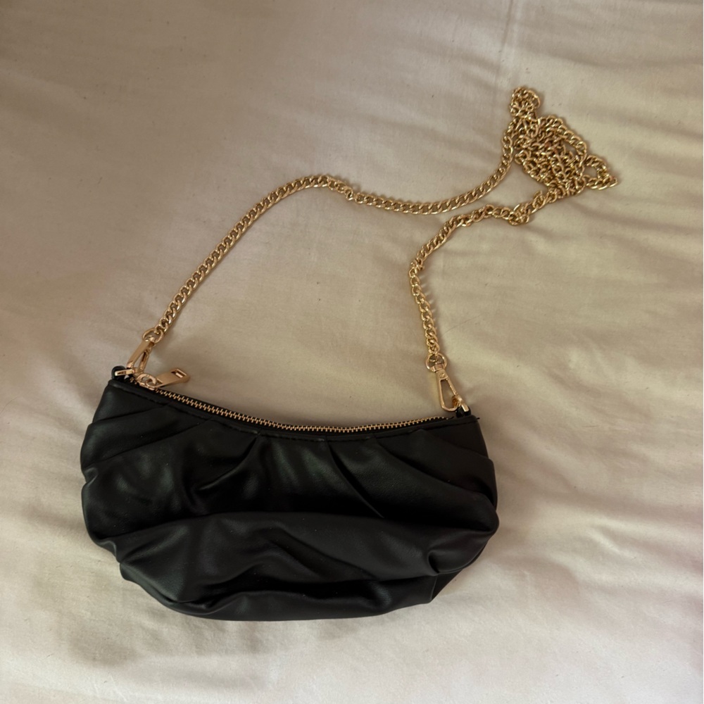 Target Black Clutch with Gold Chain